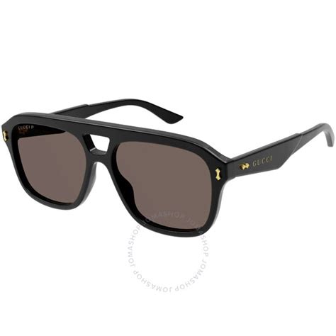 Gucci Polarized Brown Navigator Men's Sunglasses 